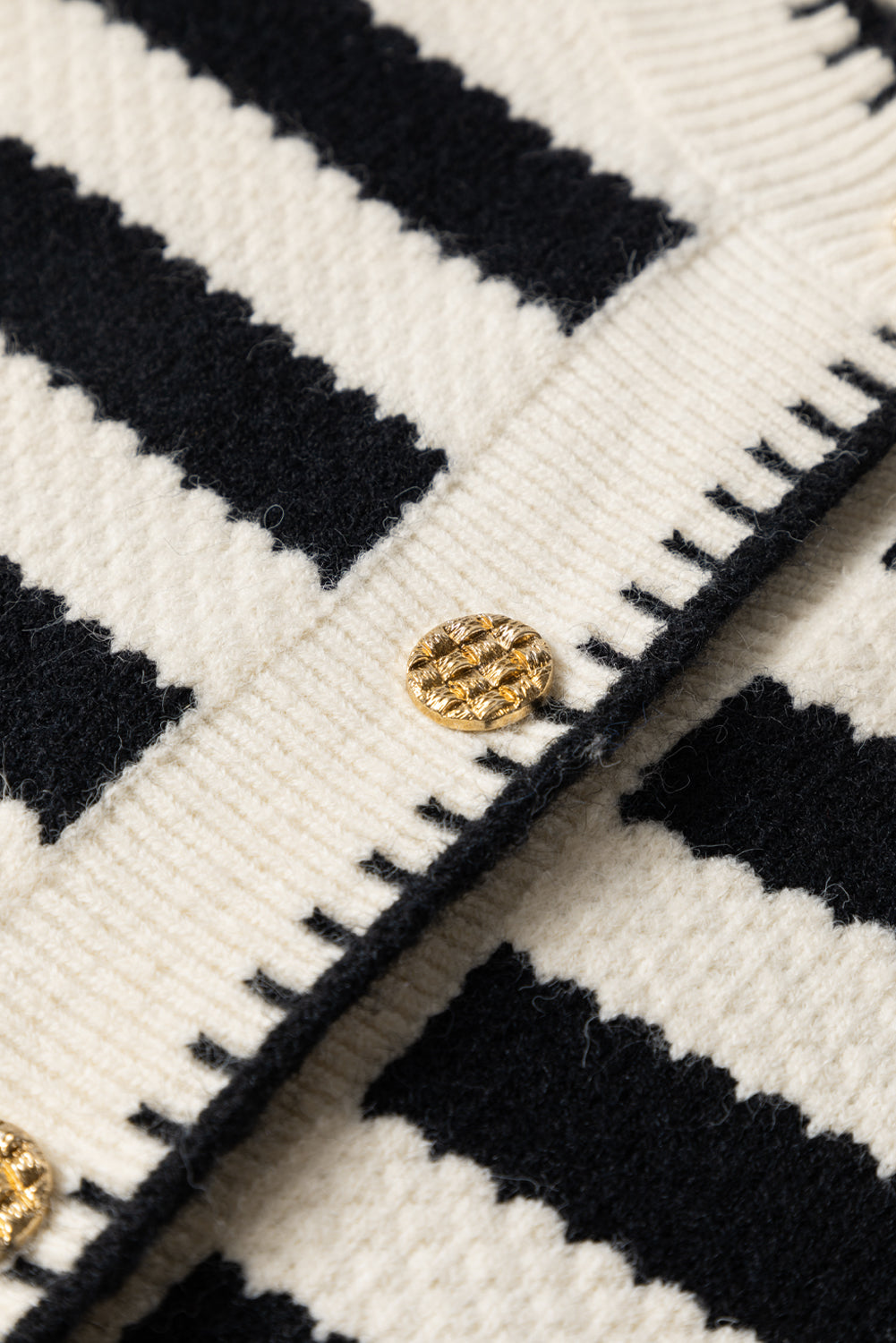 Chic Golden Button Cardigan Sweater