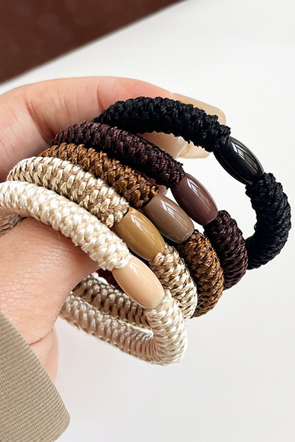 5 Stück solide, hochelastische Haargummis