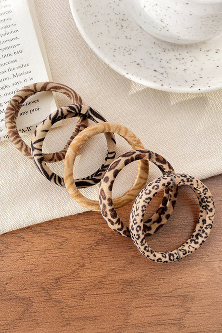 5 Teile/Satz Hochelastisches Haargummi mit Tiermuster