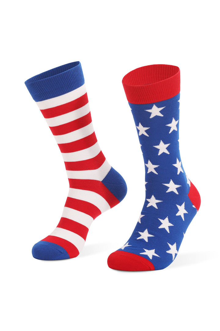 Weiche Stricksocken mit amerikanischem Flaggenmuster