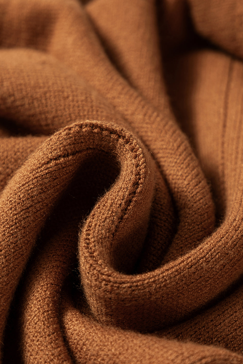 Ribbed Detail Solid Color Mini Sweater Dress