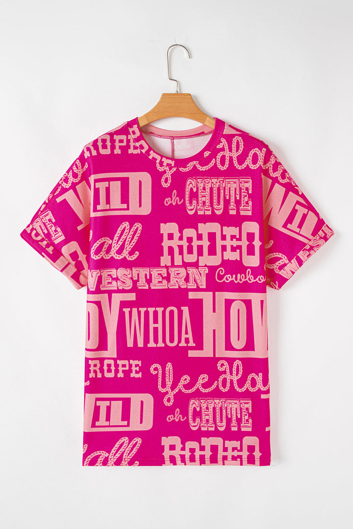 howdy cowboy letter printed western fashion tee