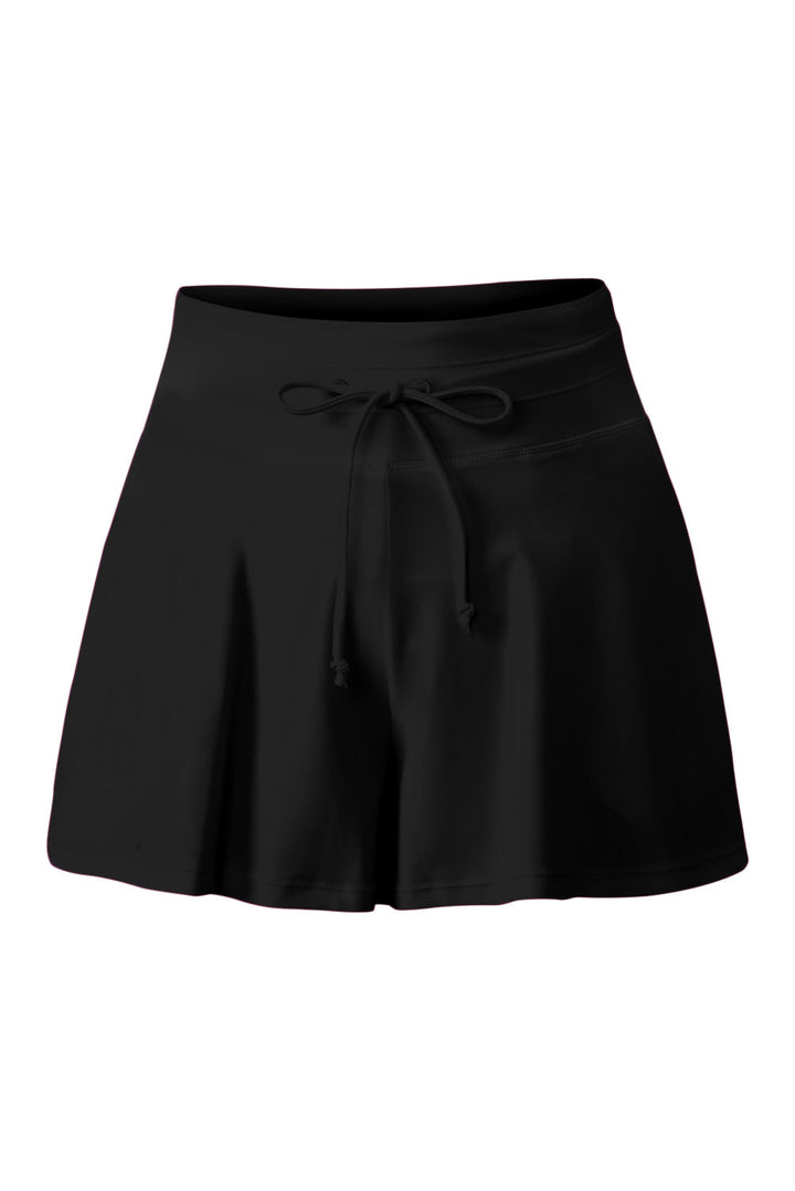 drawstring wide leg swim shorts