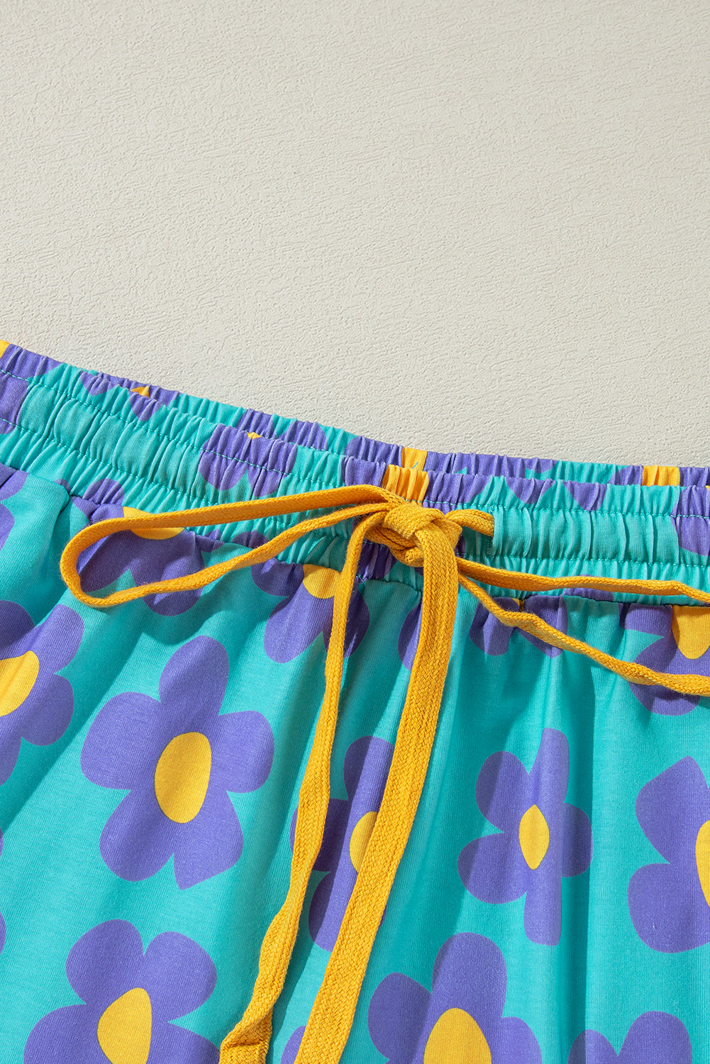 flower print long sleeve shirt shorts pajamas set 2