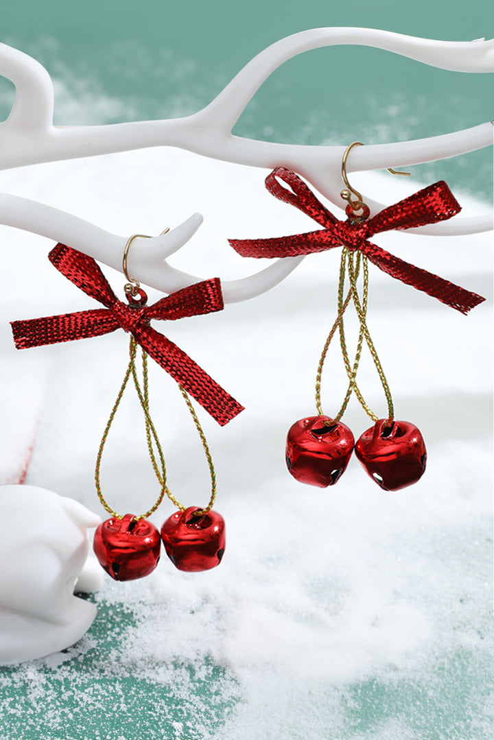 Christmas Style Bow Knot Bells Dangle Earrings
