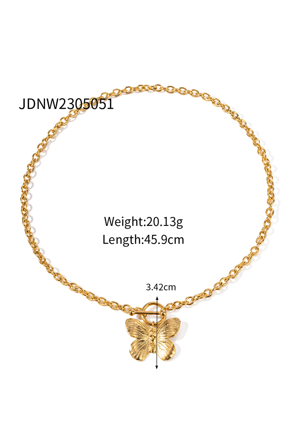 Butterfly Pendant Plated Alloy Necklace