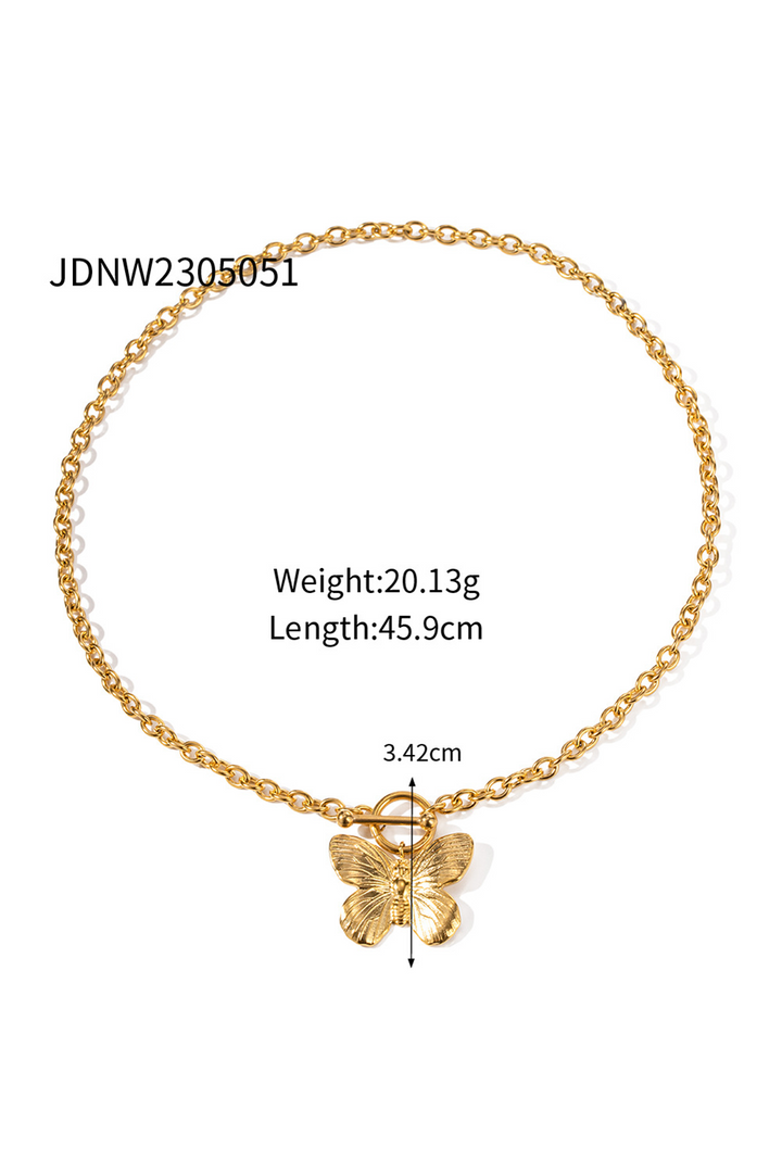 Butterfly Pendant Plated Alloy Necklace
