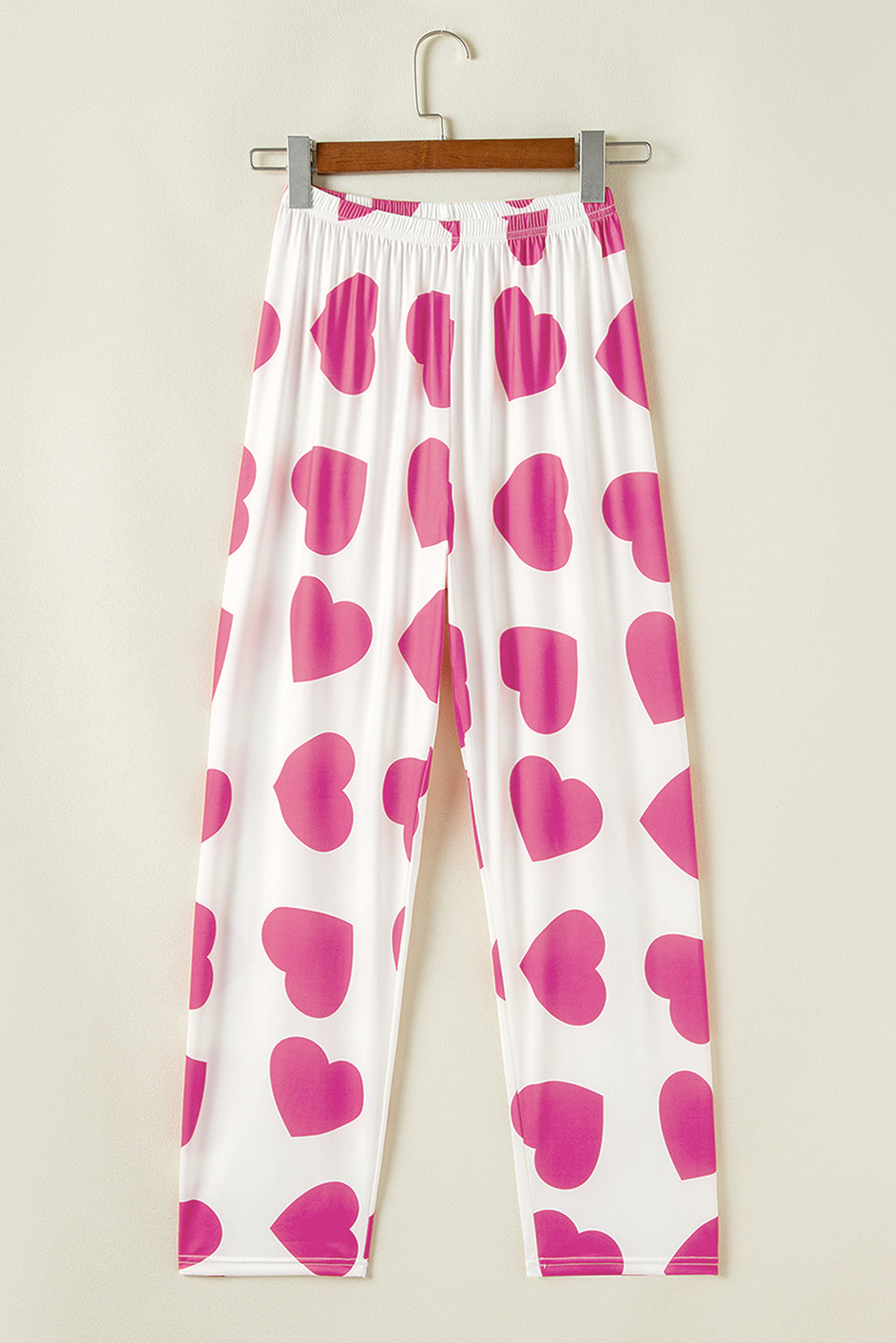 ruffled tank top and heart print pants lounge set