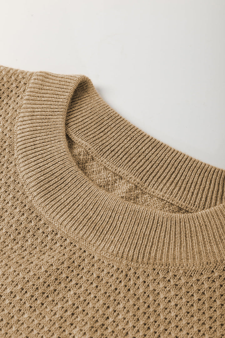 Brushed Knit Casual Fitted Sweater