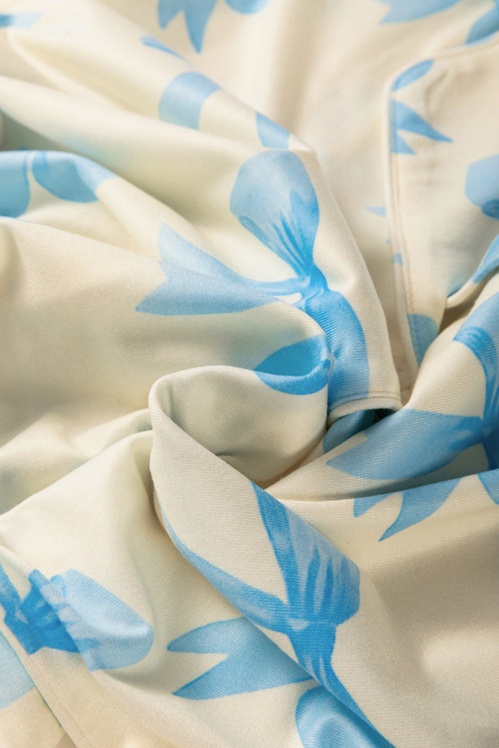 bow printed short sleeve shirt shorts pajama set