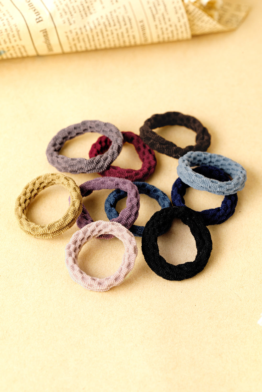 10 Stück/Packung elastisches strukturiertes Haargummi