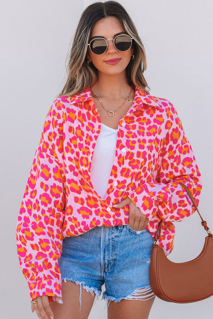 Leopard Printed Button Up Loose Shirt