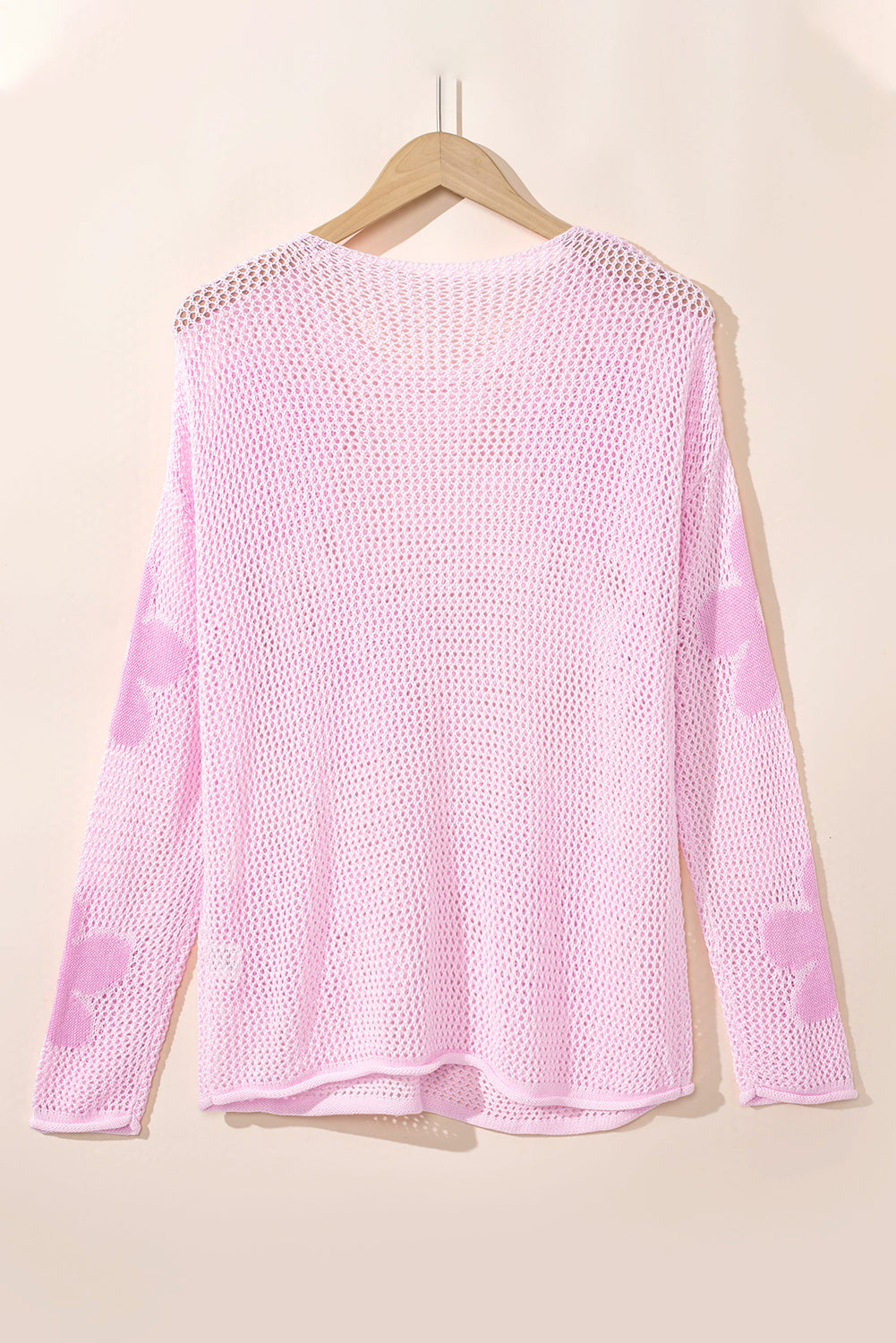 Big Flower Hollowed Knit Drop Shoulder Sweater