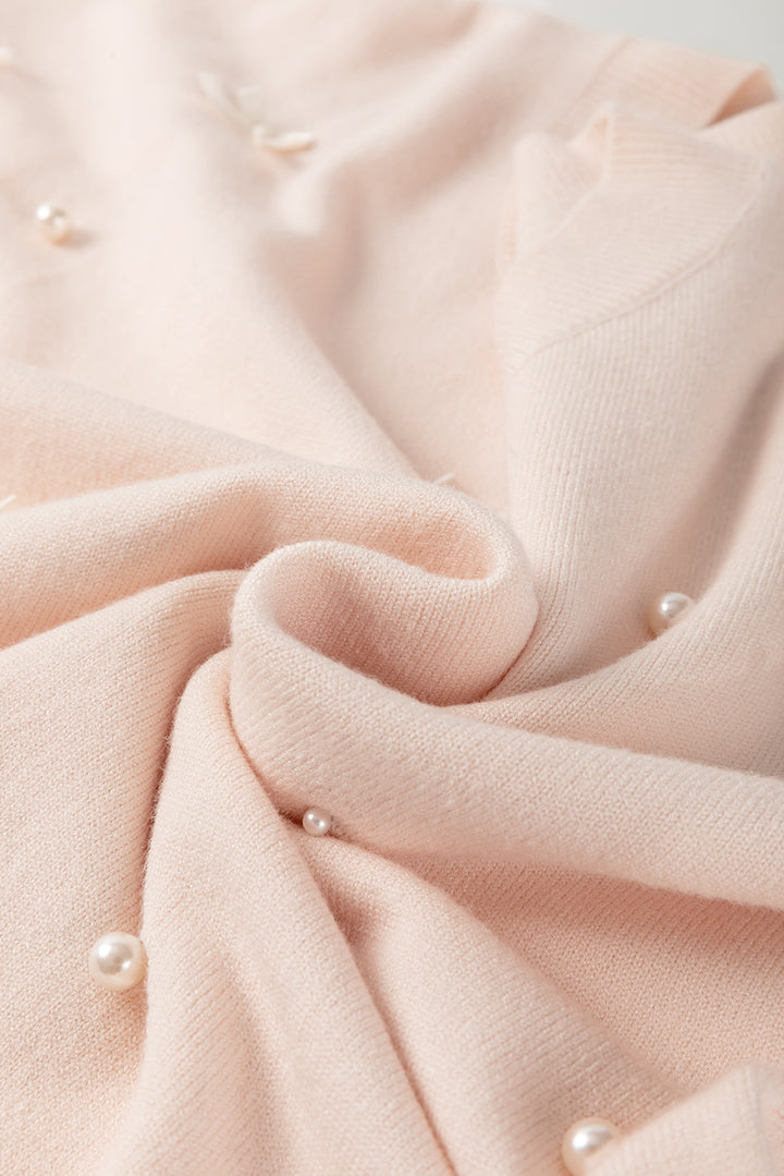 Schicker Dolman-Kurzarmpullover mit Perlenschleife