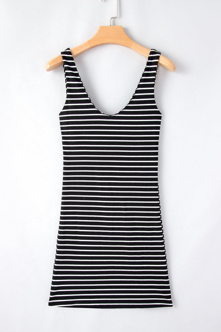 Ribbed Knit Sleeveless Mini Dress