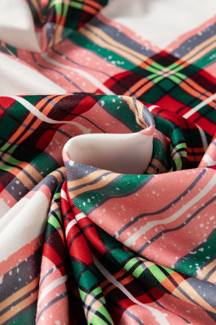 christmas plaid allover top and pants lounge set