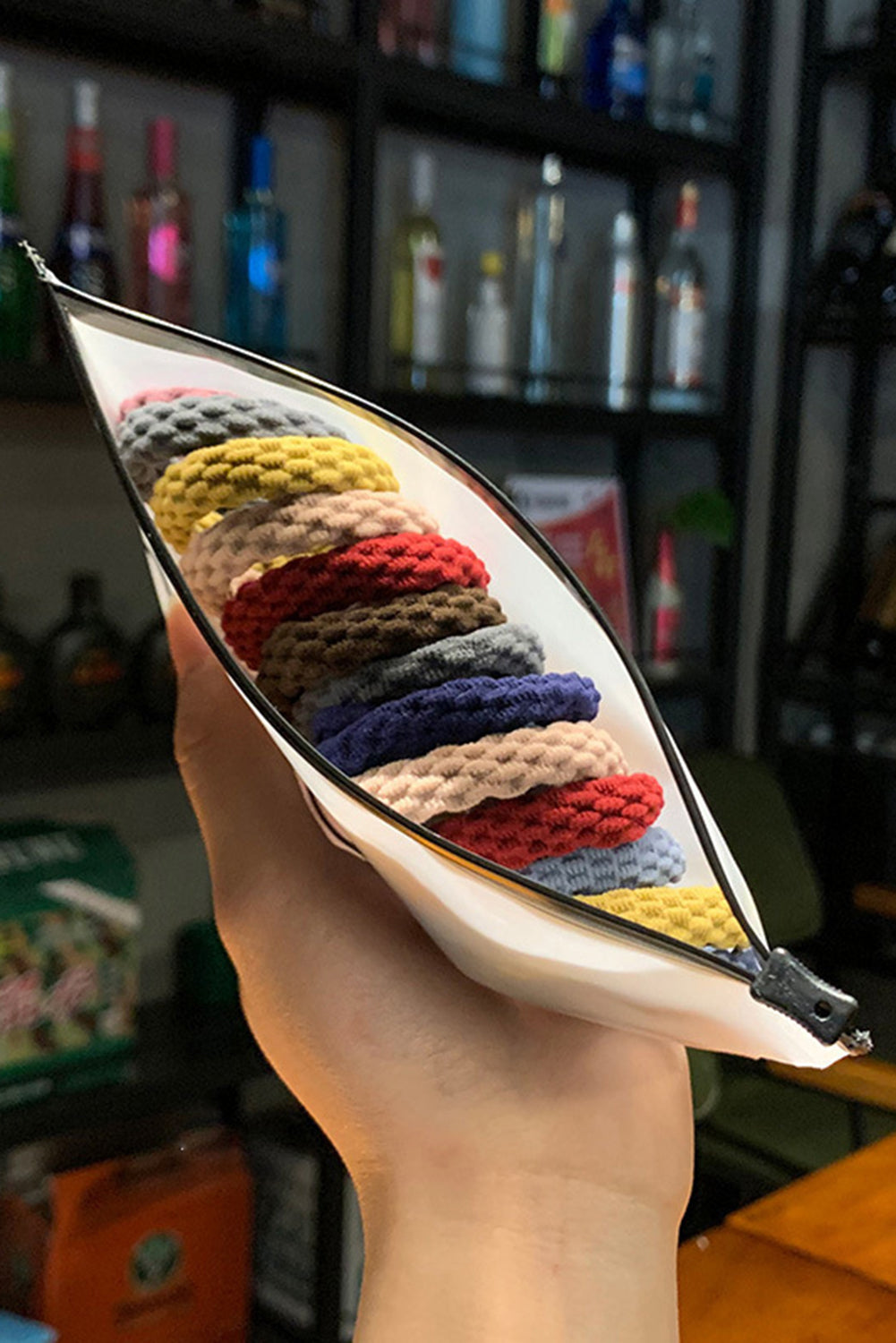 10 Stück/Packung elastisches strukturiertes Haargummi