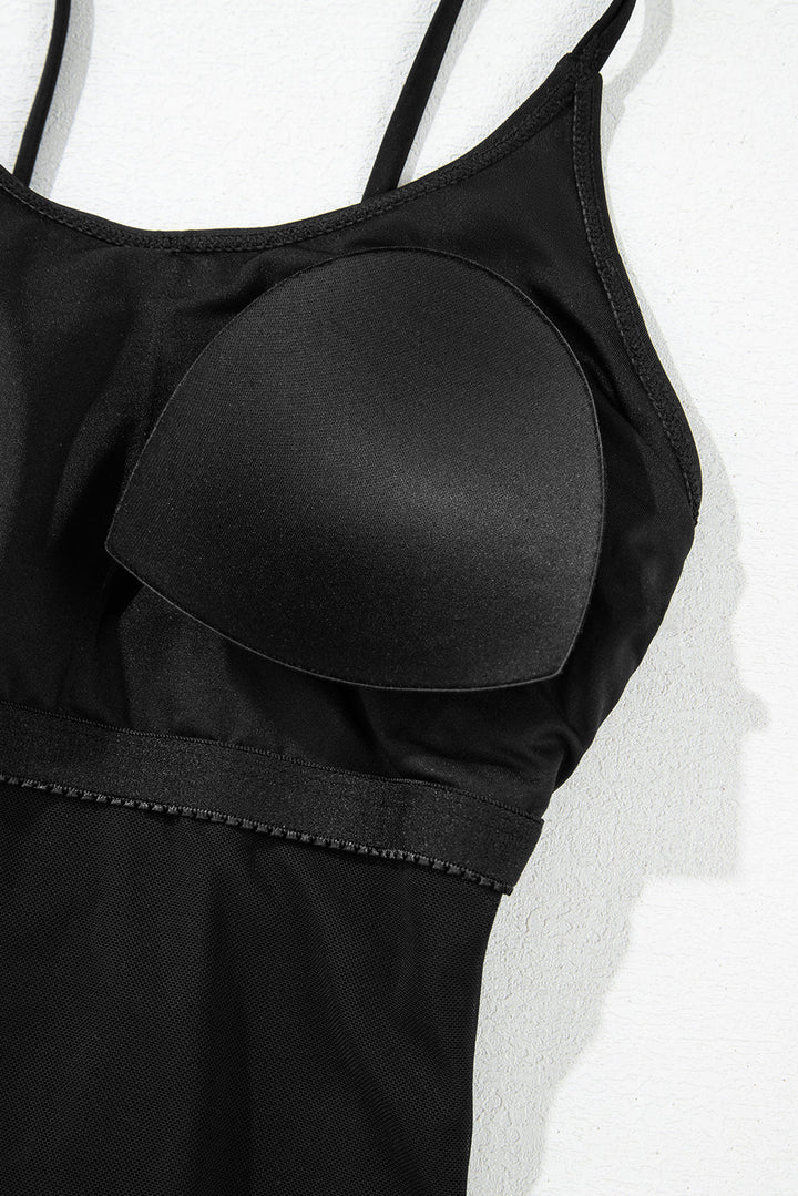 thin strap strappy lace up open back one piece swimsuit