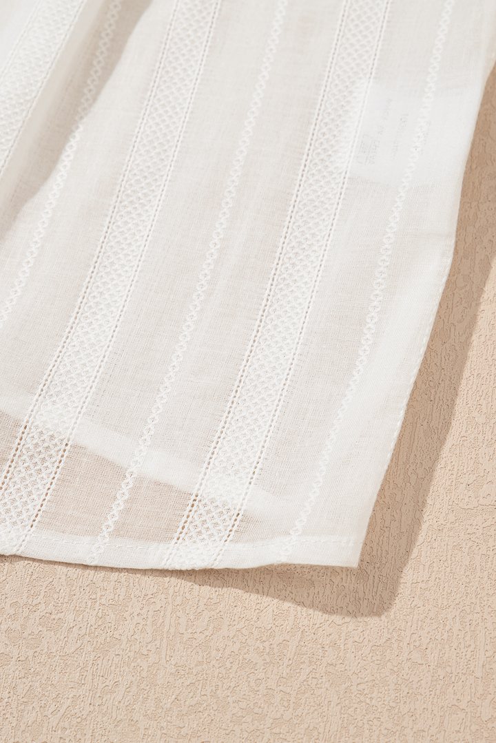 lace crochet ruffled buttoned loose fit tank top