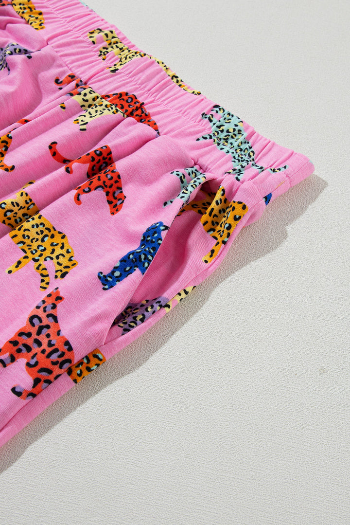 cheetah print shirt and pants pajama set