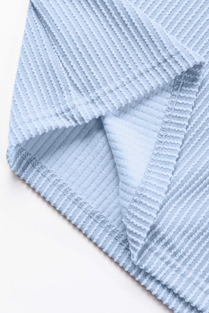 rib textured colorblock t shirt