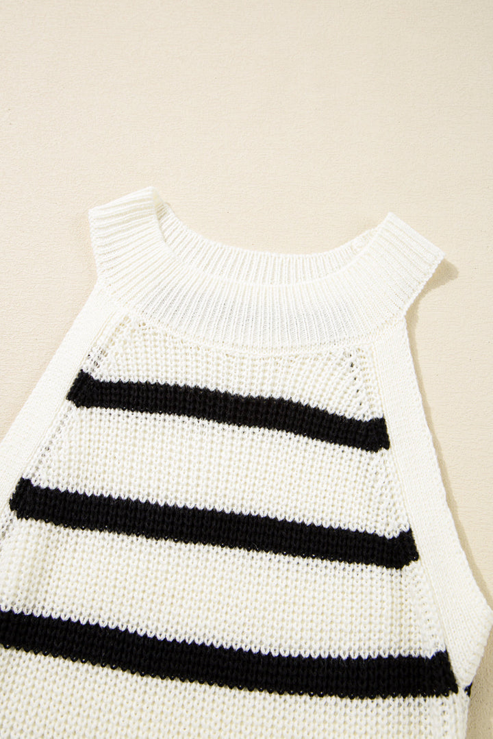 Knitted Drawstring Detail Sleeveless Dress