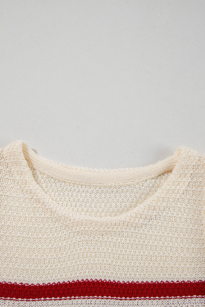 Textured Knit Ribbed Hem Sweater Tank Top