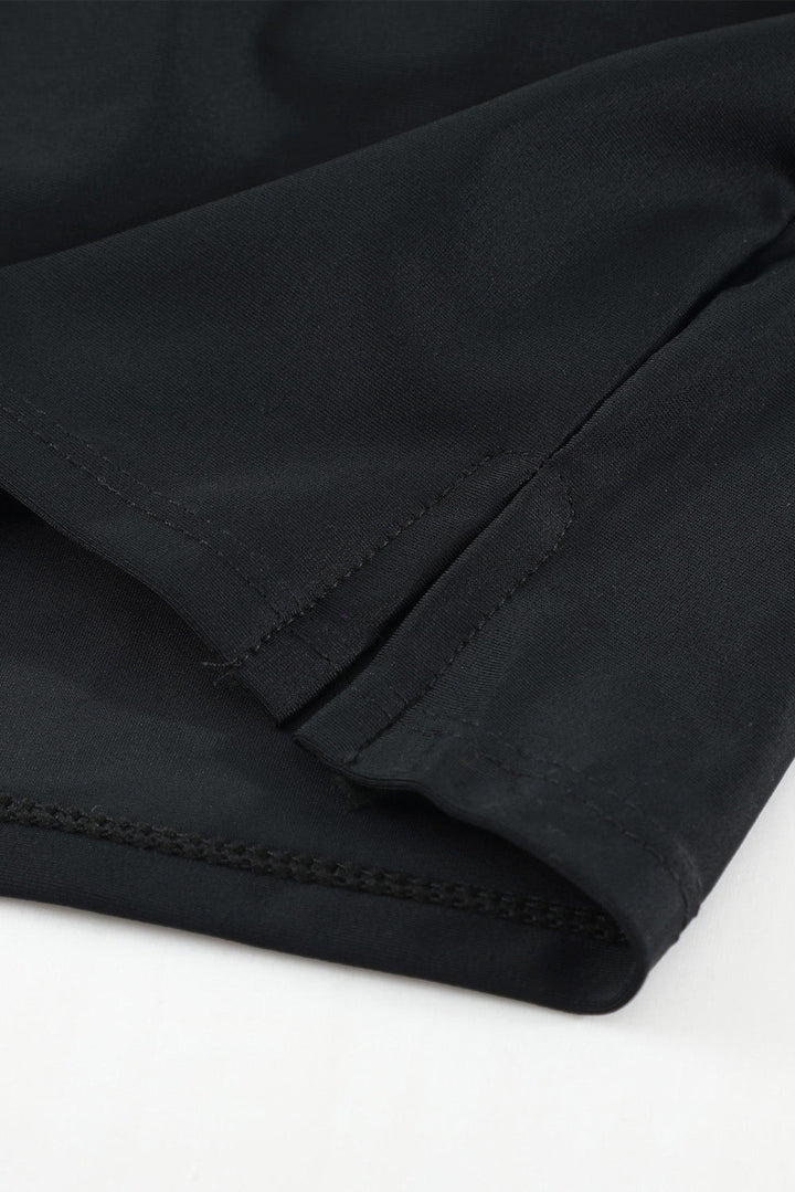 blue trim black women swim boardshort