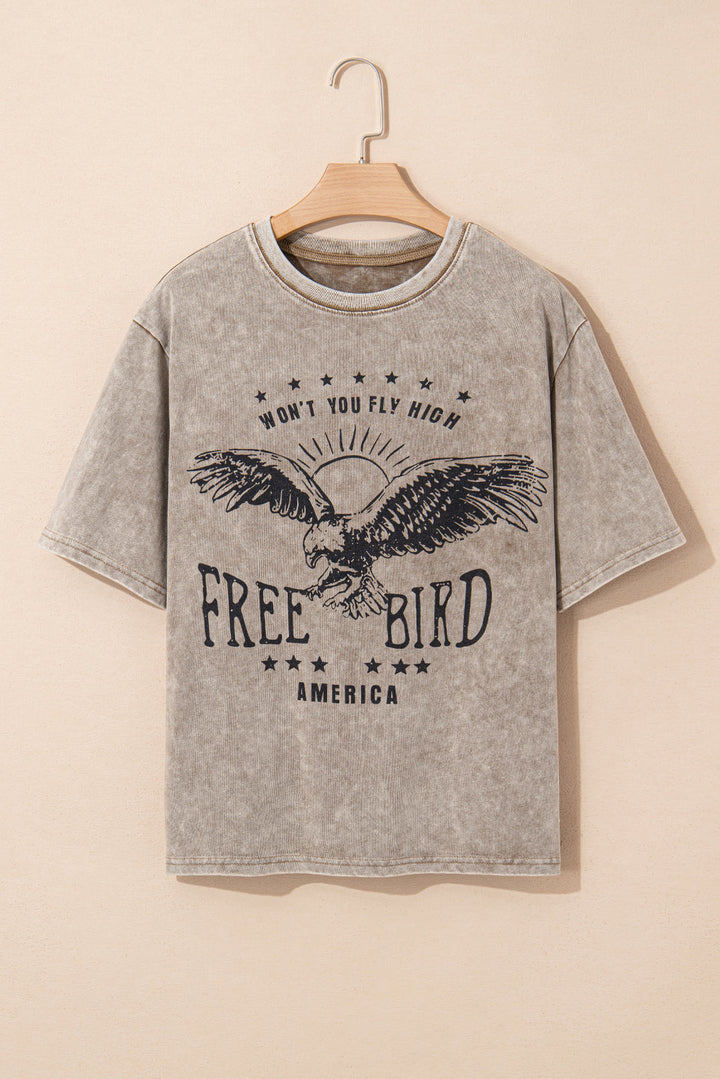 america free bird vintage graphic mineral washed tee