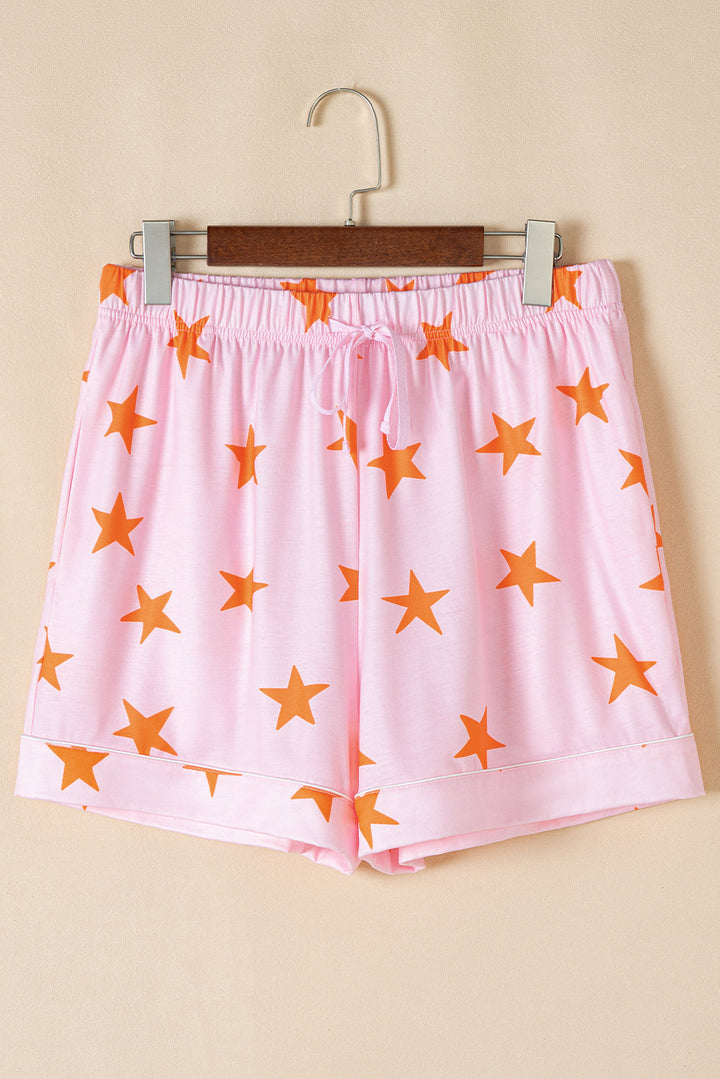 stars short sleeve shirt and shorts bamboo pajama set