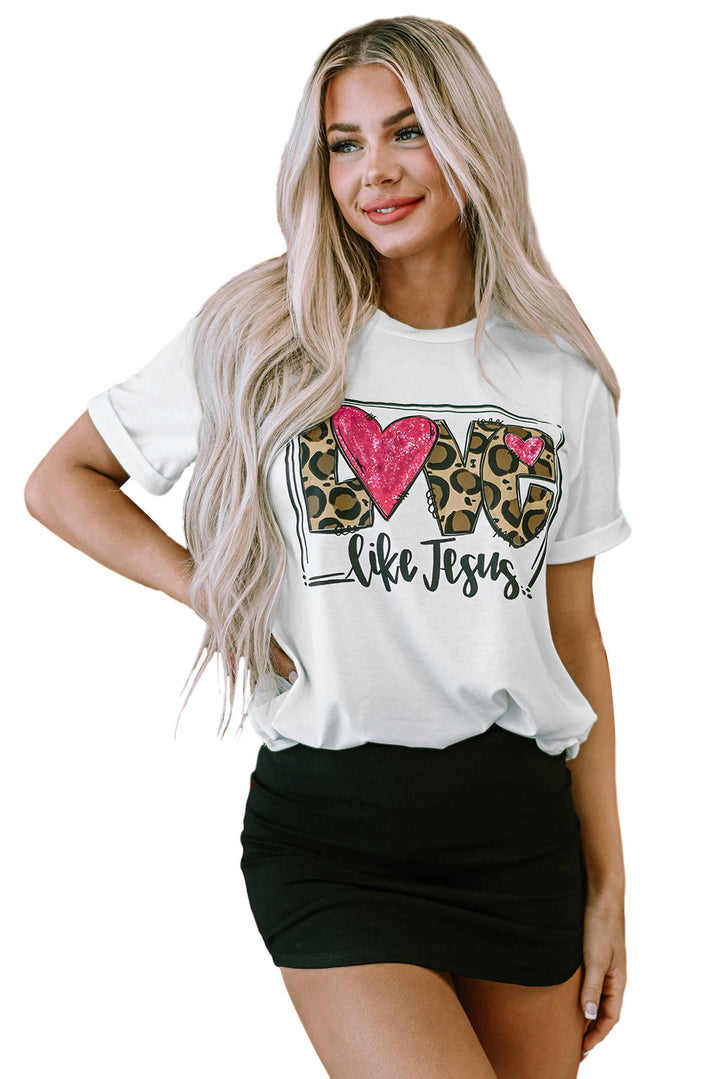 LOVE Like Jesus Graphic Crew Neck Tee