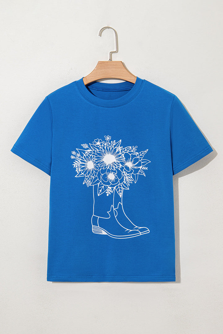 sunflower boots graphic western fashion t shirt