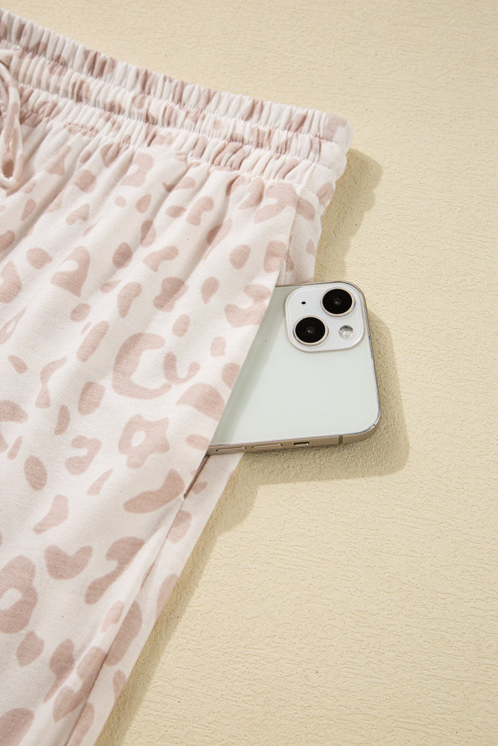 cheetah v neck tee and pants lounge set