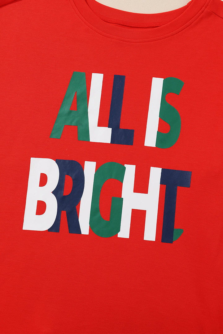 all is bright graphic christmas plaid pajamas set