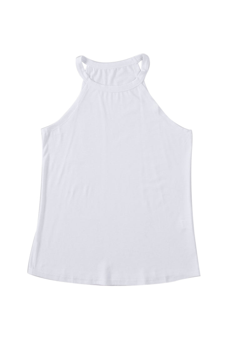 Solid Color Crew Neck Tank Top