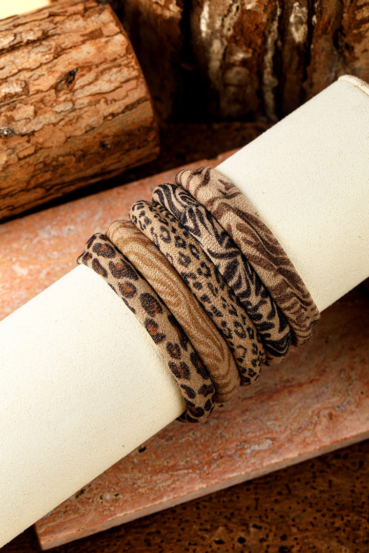 5 Teile/Satz Hochelastisches Haargummi mit Tiermuster