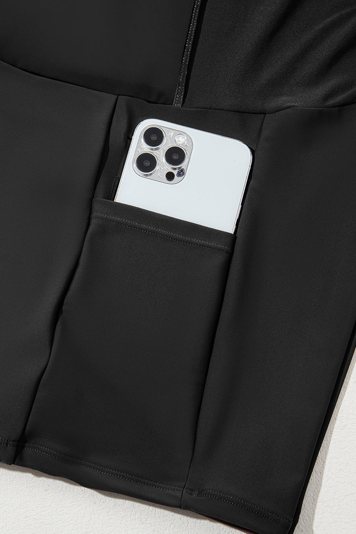 grommet shoulder strap pleated swim dress