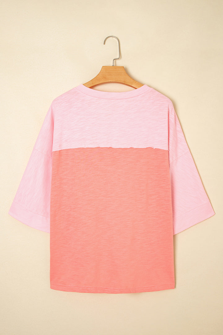 Oversize-T-Shirt mit Blumenpatches, sichtbaren Nähten und Armbandärmeln