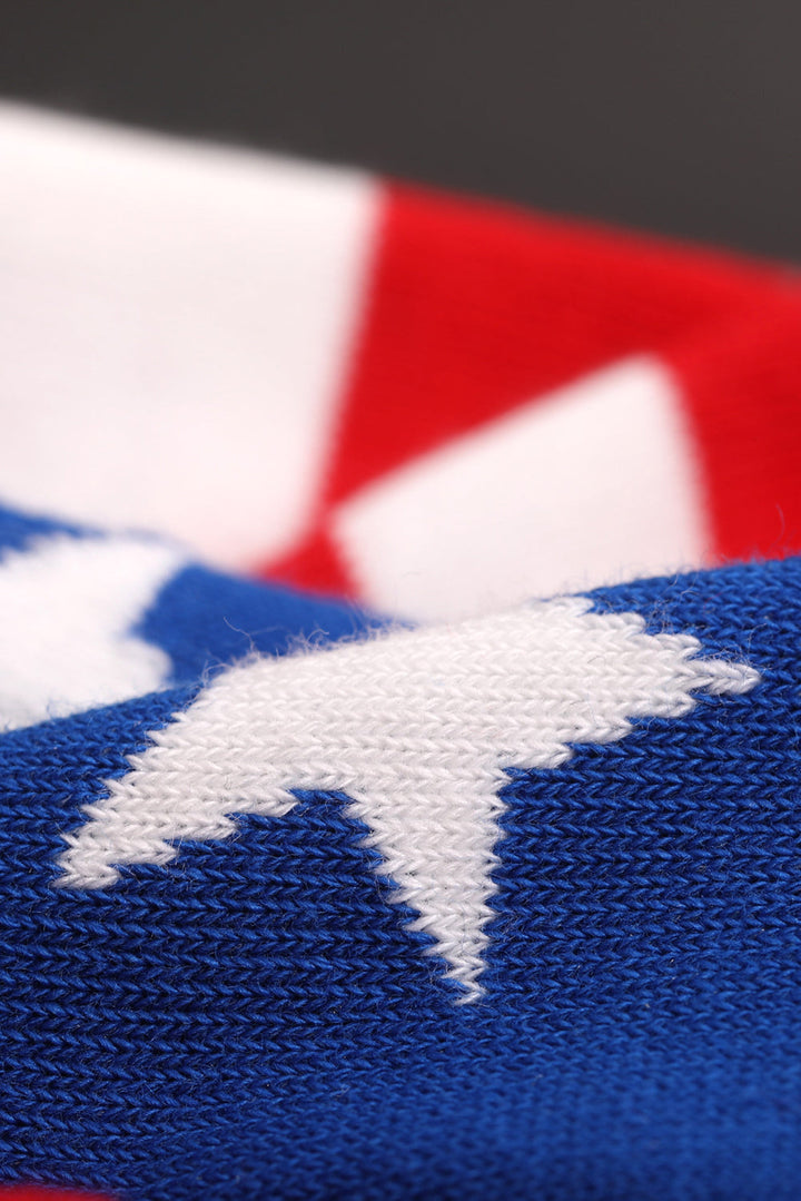Weiche Stricksocken mit amerikanischem Flaggenmuster
