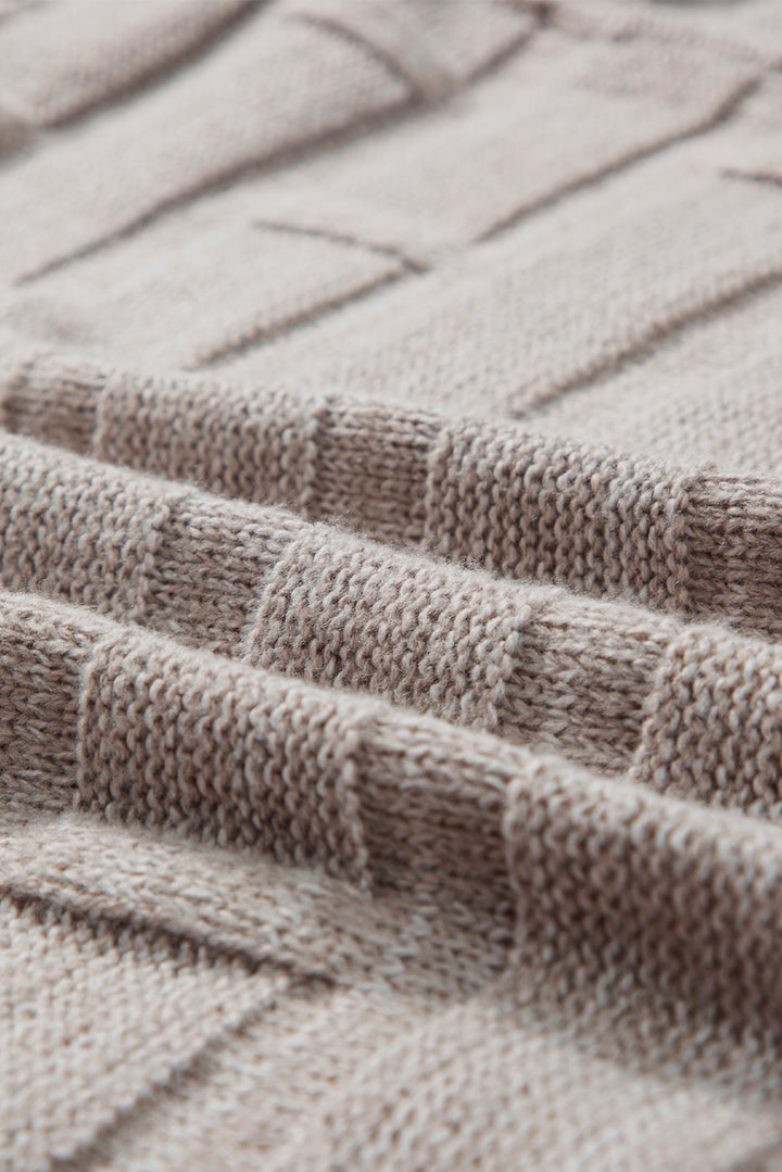 Textured Knit Open Front Chic Cardigan with Pockets