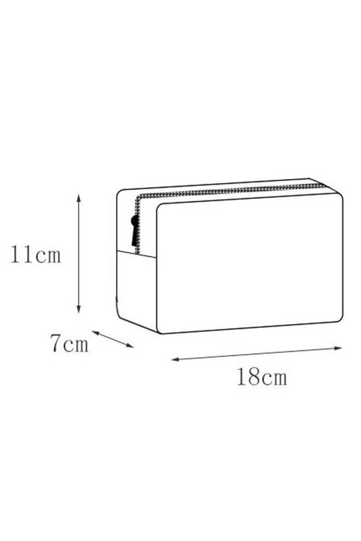 Trousse de maquillage à fermeture éclair en PU avec patch chenille et motif smiley