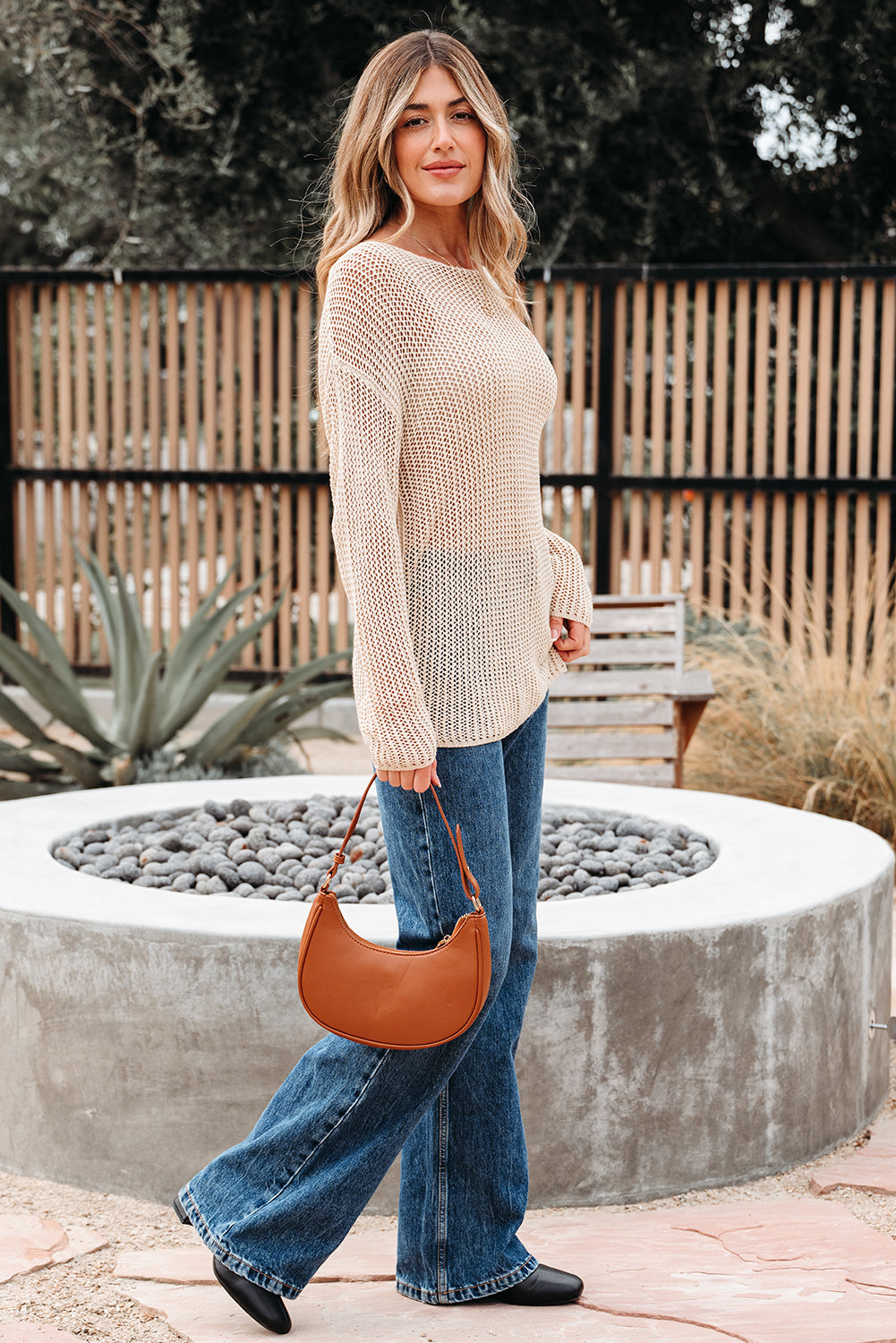 Crochet Hollow-out Jumper Top Sweater