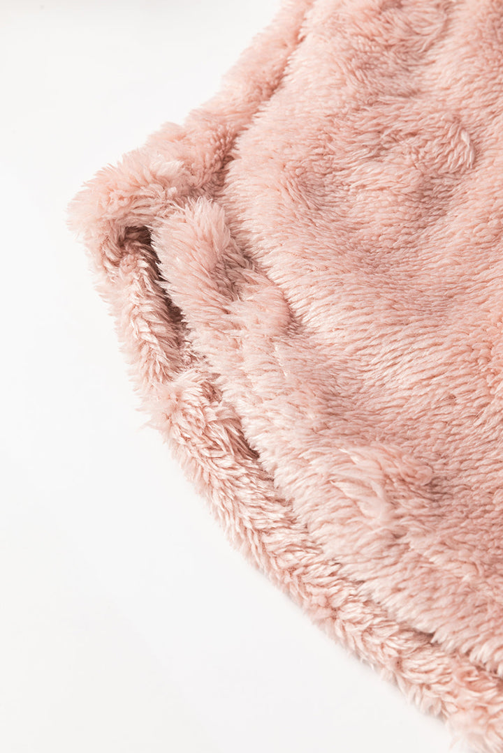 textured leopard fleece loose two piece lounge set 1