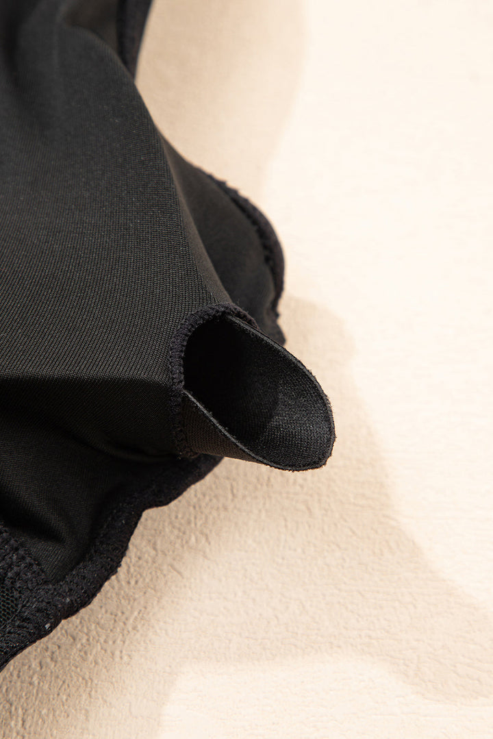 adjustable straps cutout ruched knot slit one piece swim dress 1