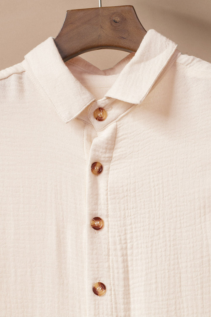 crinkled buttons maxi beach dress with slits