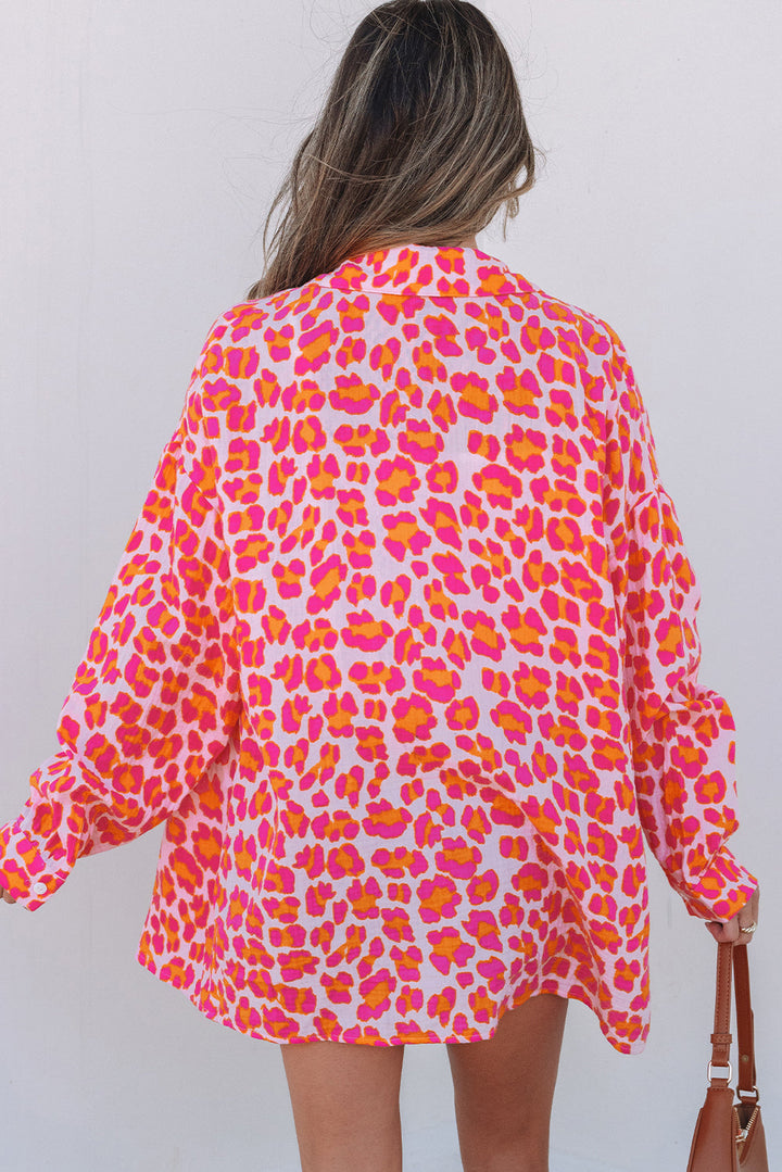 Leopard Printed Button Up Loose Shirt