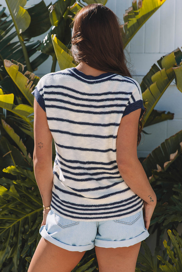 Loose Buttoned V Neck Sweater Vest