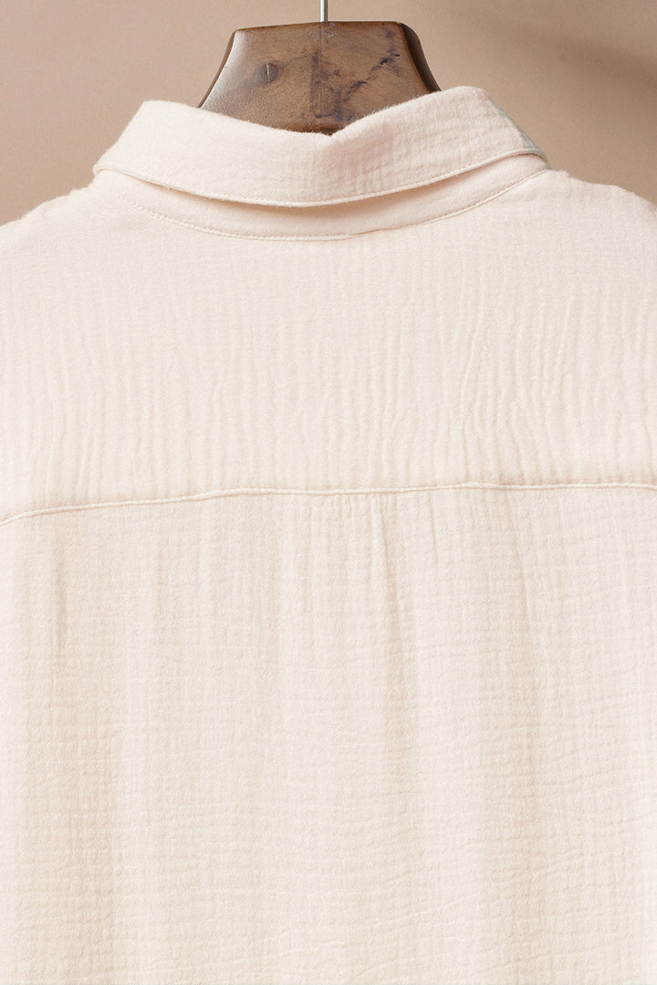 crinkled buttons maxi beach dress with slits