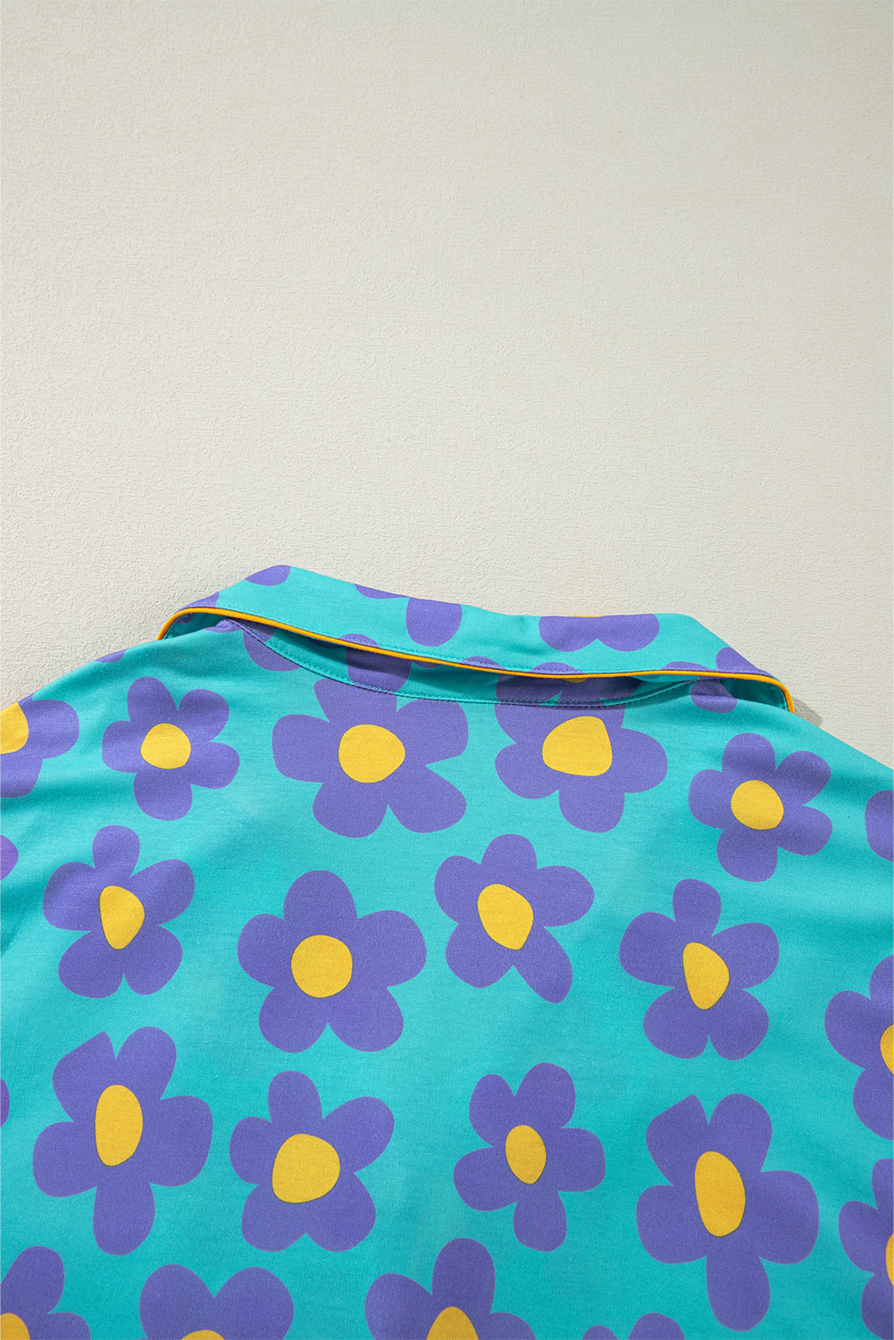 flower print long sleeve shirt shorts pajamas set 2