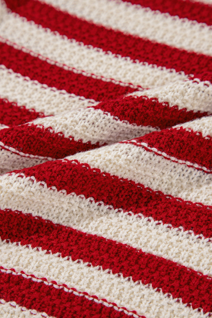 Textured Knit Ribbed Hem Sweater Tank Top